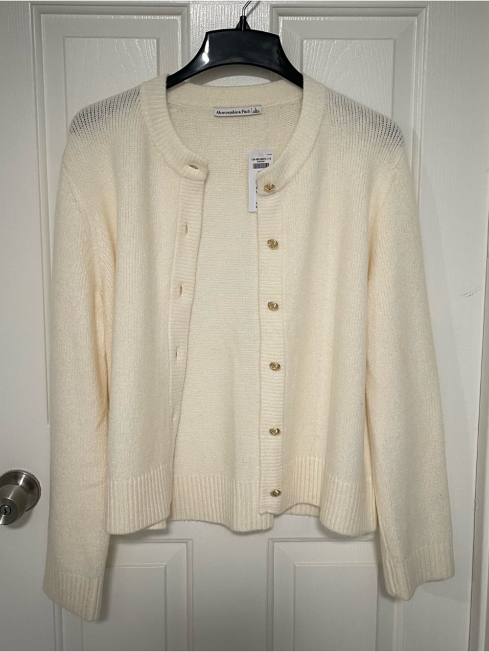 Abercrombie & Fitch Cream Button-Front Women's Cardigan